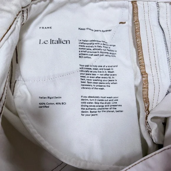 Frame Denim Le Italien White Wide Crop Pants - Picture 7 of 8